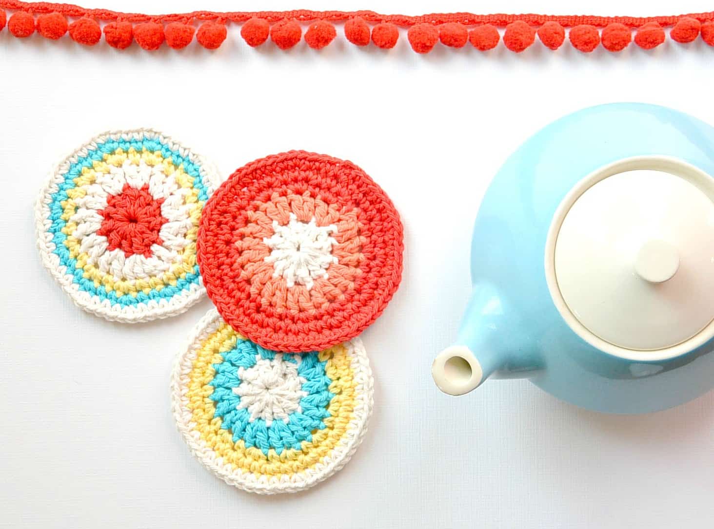 Image for Colorful Little “Vintage” Coasters – Free Crochet Pattern