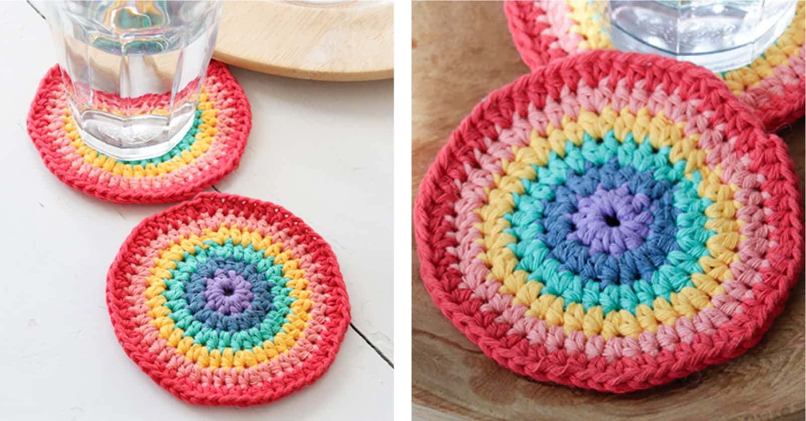 Image for Rainbow Crochet Coaster [FREE Crochet Pattern]