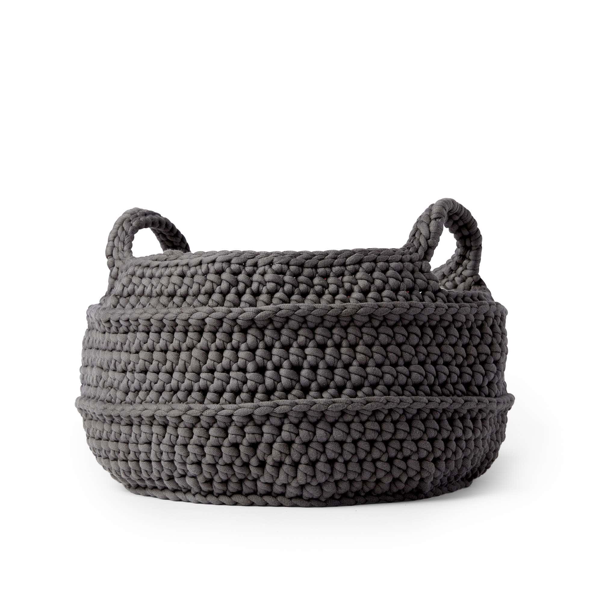 Image for Free Easy Bernat Basket with Handles Crochet Pattern